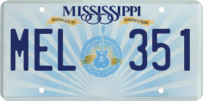 MS license plate MEL351