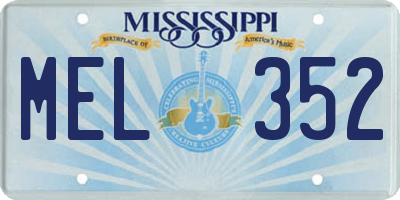 MS license plate MEL352