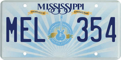 MS license plate MEL354