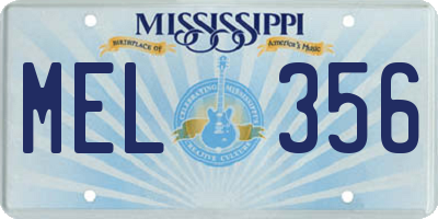 MS license plate MEL356