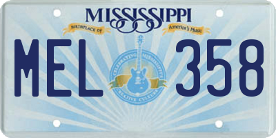 MS license plate MEL358