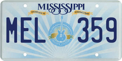 MS license plate MEL359
