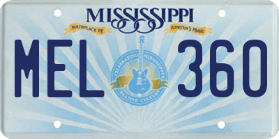 MS license plate MEL360