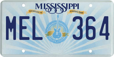 MS license plate MEL364