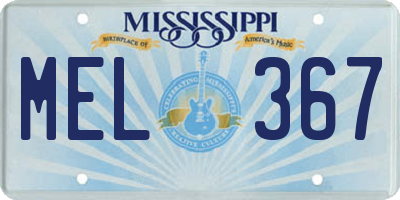MS license plate MEL367