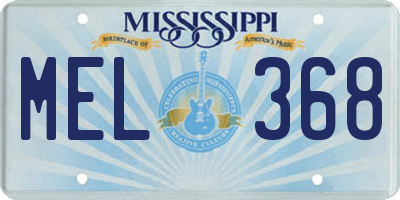 MS license plate MEL368