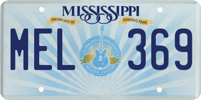 MS license plate MEL369