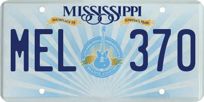 MS license plate MEL370