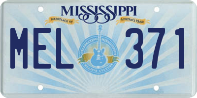 MS license plate MEL371