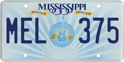 MS license plate MEL375