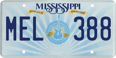 MS license plate MEL388