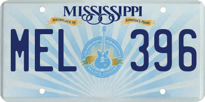 MS license plate MEL396