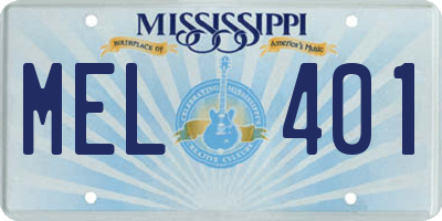MS license plate MEL401