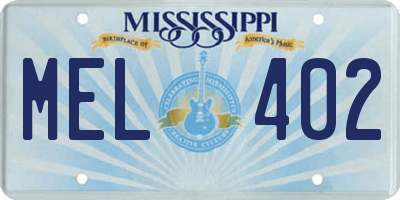 MS license plate MEL402