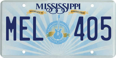 MS license plate MEL405