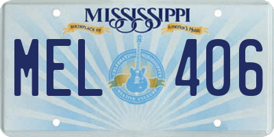MS license plate MEL406
