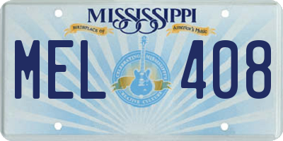 MS license plate MEL408
