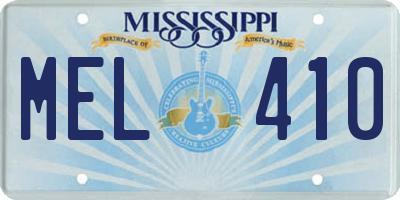 MS license plate MEL410
