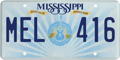 MS license plate MEL416