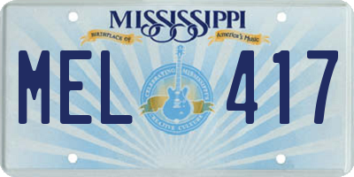 MS license plate MEL417