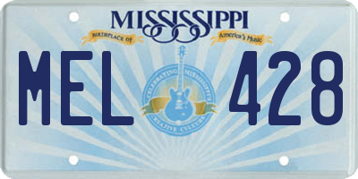 MS license plate MEL428