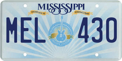 MS license plate MEL430