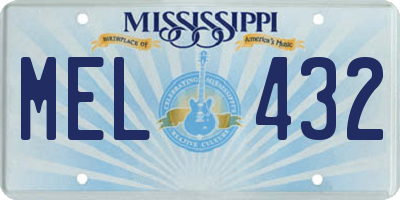 MS license plate MEL432