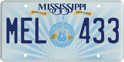 MS license plate MEL433