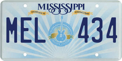 MS license plate MEL434