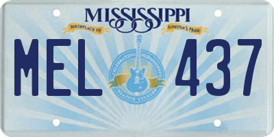 MS license plate MEL437