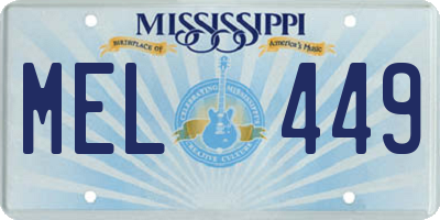 MS license plate MEL449