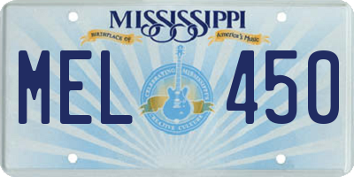 MS license plate MEL450
