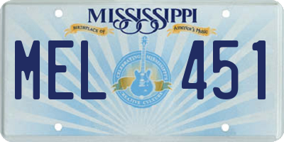 MS license plate MEL451