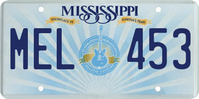 MS license plate MEL453