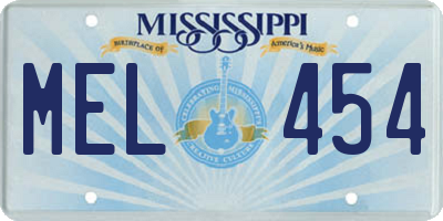 MS license plate MEL454