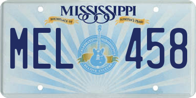 MS license plate MEL458