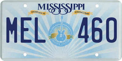 MS license plate MEL460