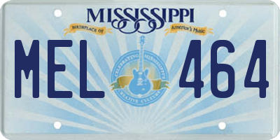 MS license plate MEL464