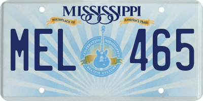 MS license plate MEL465