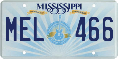 MS license plate MEL466