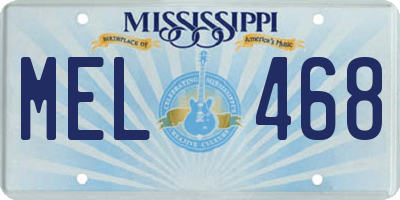 MS license plate MEL468