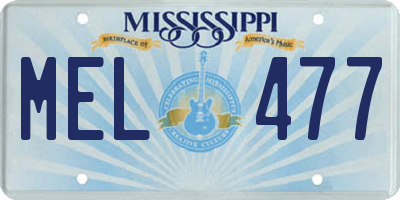 MS license plate MEL477