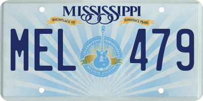 MS license plate MEL479