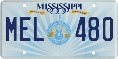 MS license plate MEL480
