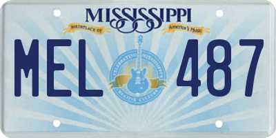 MS license plate MEL487