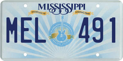 MS license plate MEL491