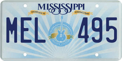 MS license plate MEL495