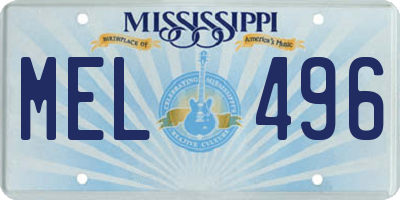 MS license plate MEL496