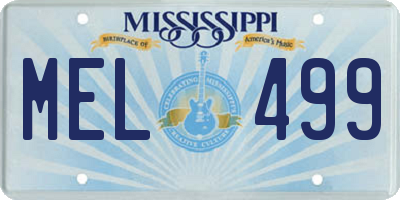 MS license plate MEL499