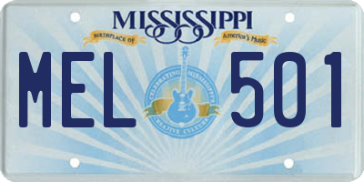 MS license plate MEL501